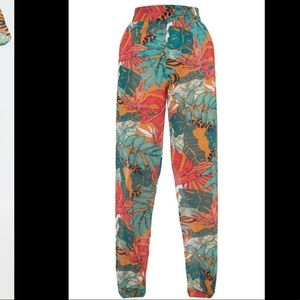 Orange beach pants.